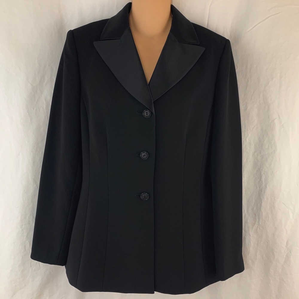 LE SUIT Rare Tuxedo Jacket Silk Look Collar Size 6
